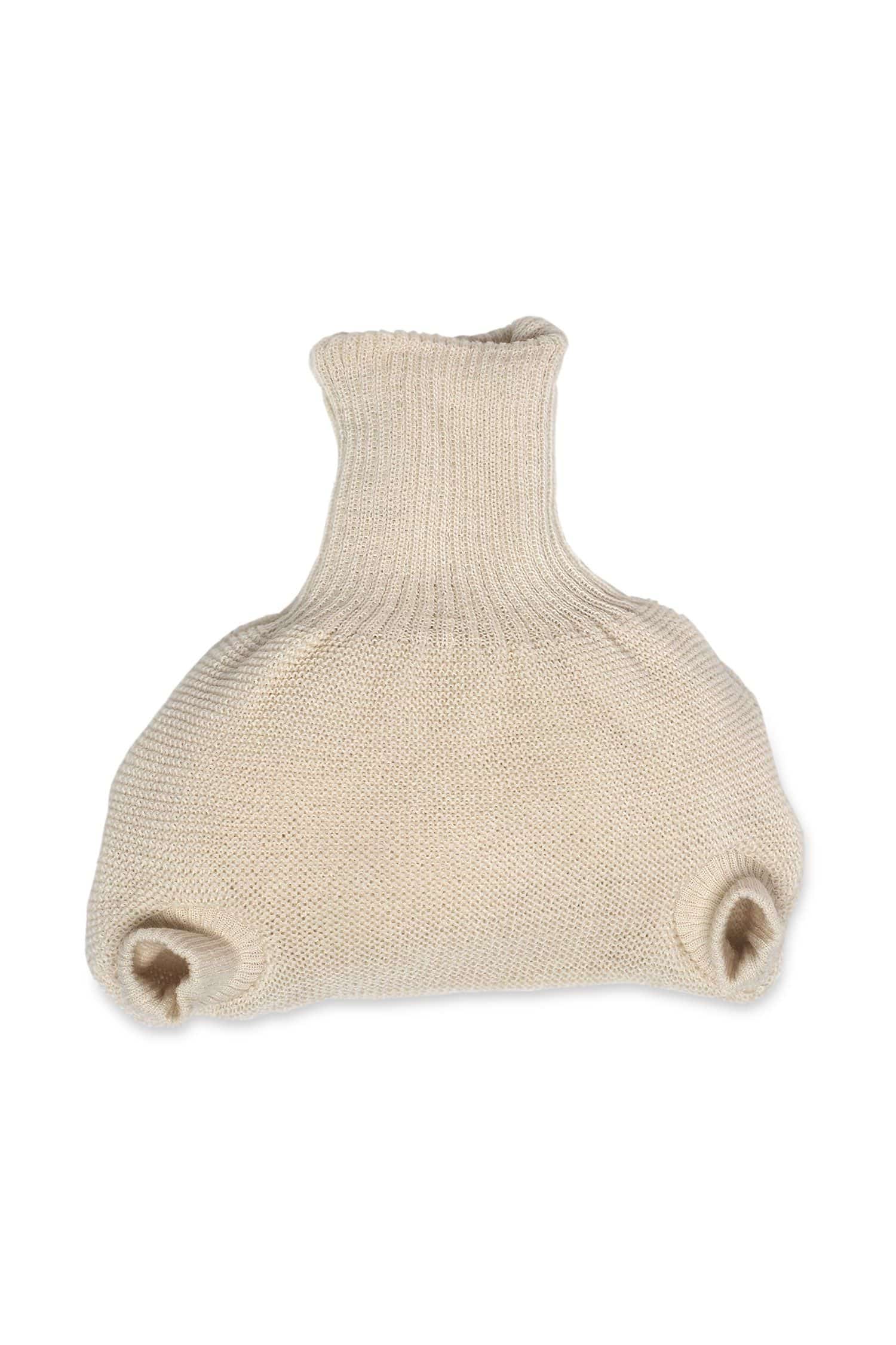weiße Strickwindelhose aus bio Wolle (kbT)