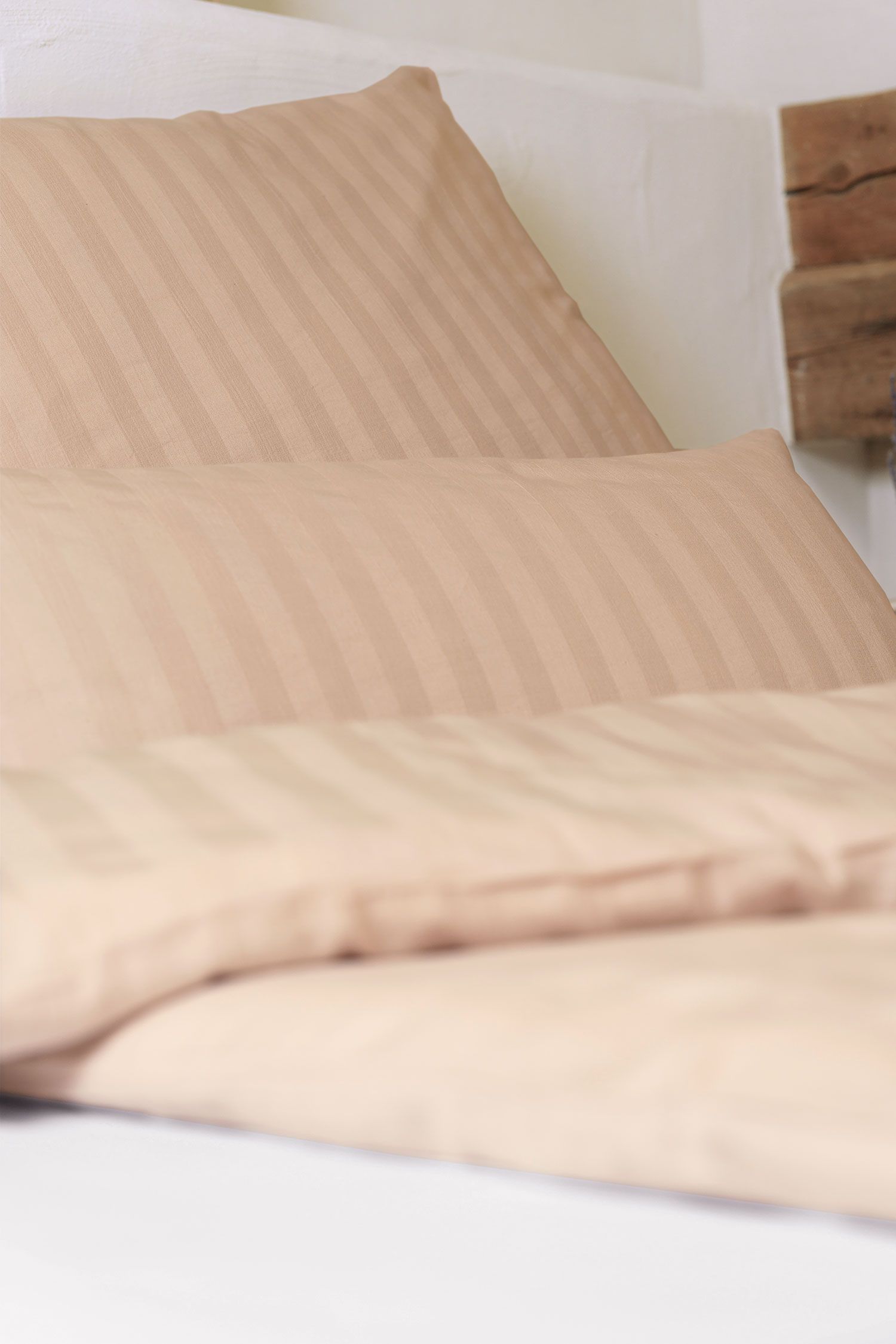 puderfarbene  Seesucker Bettwäsche aus bio Baumwolle (kbA)