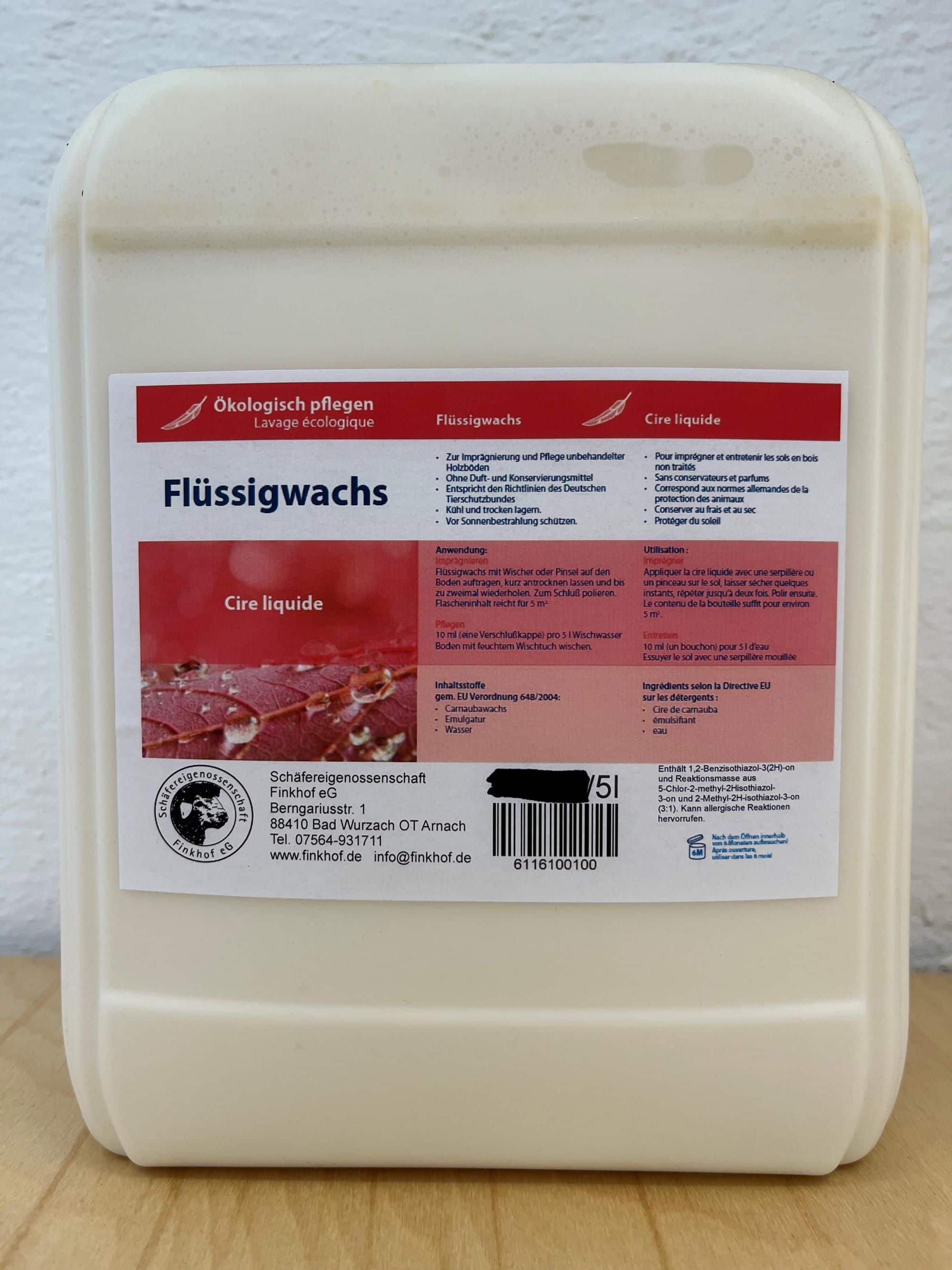 Flüssigwachs 5 Liter Flüssigwachs in 5 Liter Behälter