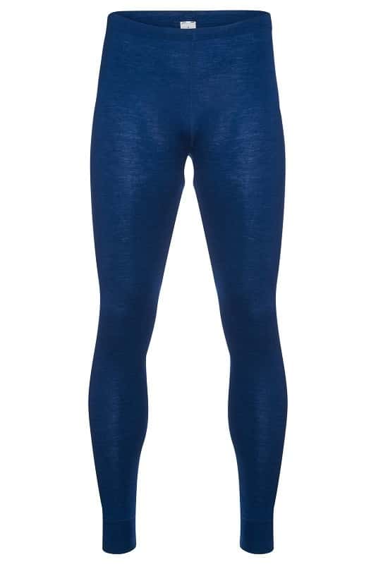dunkelblaue lange Unterhose für Mnner aus bio Wolle (kbT) und Seide, Freisteller