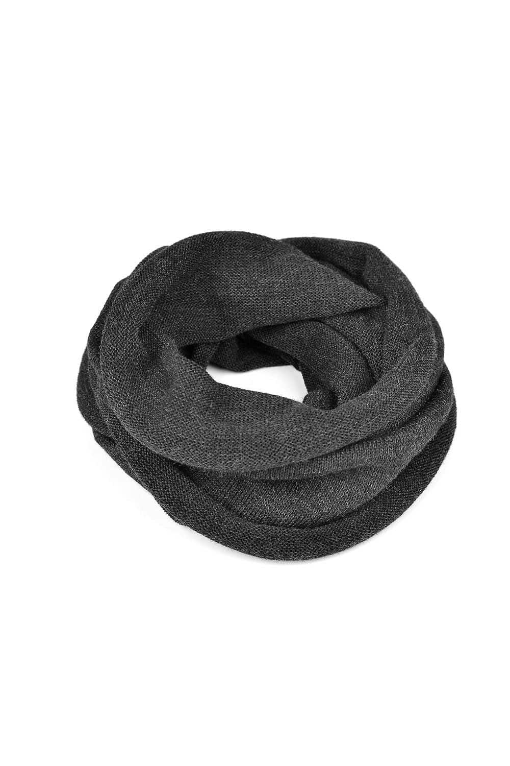 anthrazitgrauen Schlauchschal aus bio Wolle (kbT) vom Finkhof, Freisteller