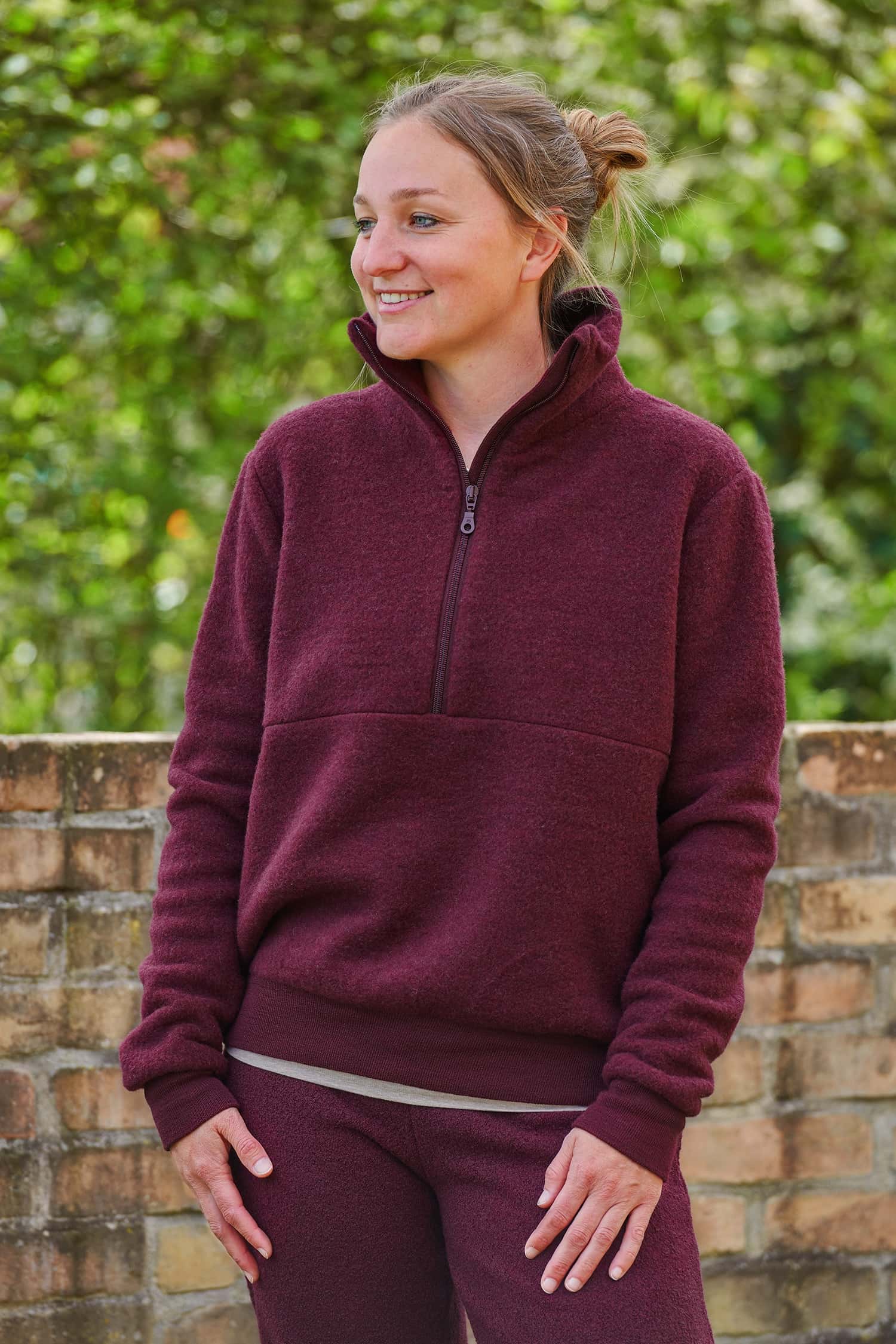 Wollfleece-Damen-Schlupfpullover aus reiner Bio-Schurwolle Wollfleece-Damen-Schlupfpullover aus reiner Bio-Schurwolle