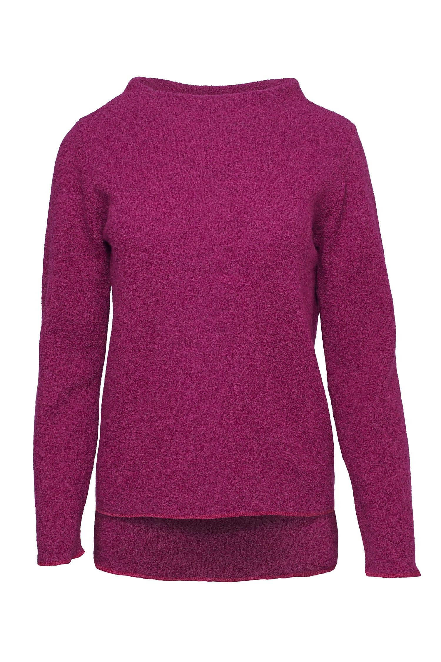 Fuchsiafarbener Pulli aus bio Wolle (kbT), Freisteller